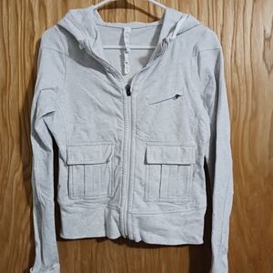 Lululemon Carry& Go Pocket Hoodie Lt Gray Full Zip Size 4 EUC